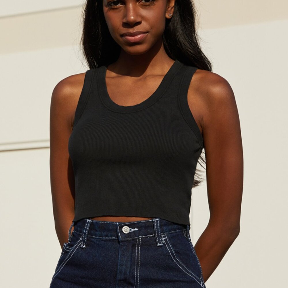 brandy melville Connor Rib Tank - black